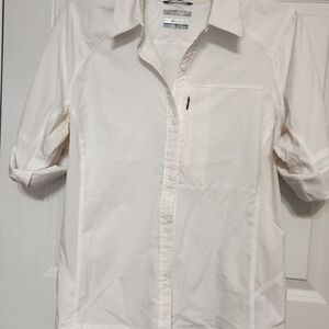 Columbia Women's White & Cream Button Down Shirt